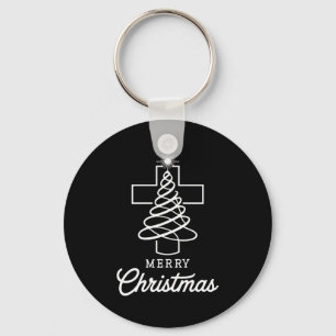 Christian Cross Jesus Merry Christmas Xmas Tree Ho Key Ring