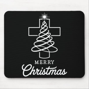 Christian Cross Jesus Merry Christmas Xmas Tree Ho Mouse Mat