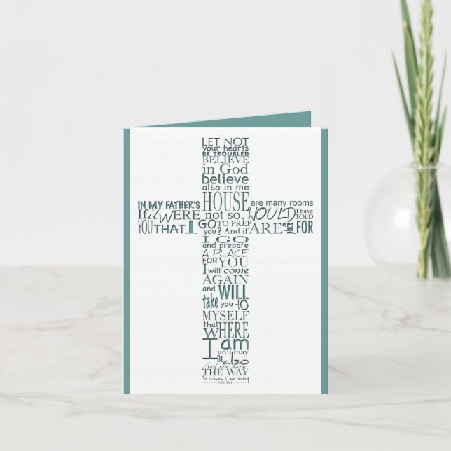 Christian Cross John 14 Sympathy Thank You 1 Card (Front)