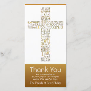 Christian Cross John 14 Sympathy Thank You 2 Card
