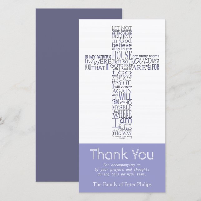 Christian Cross John 14 Sympathy Thank You 6 (Front/Back)