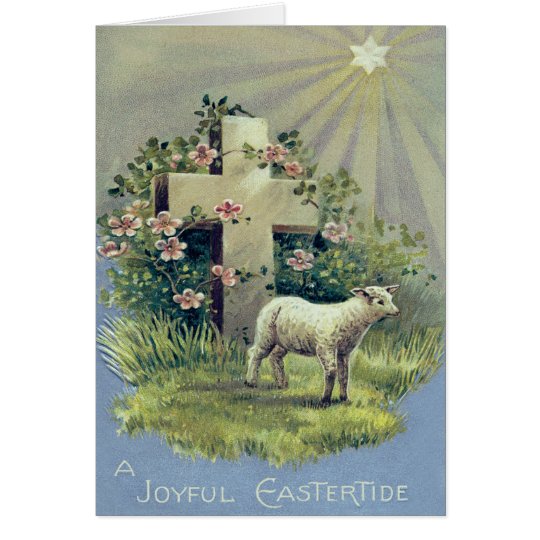 Christian Cross Lamb Star Card