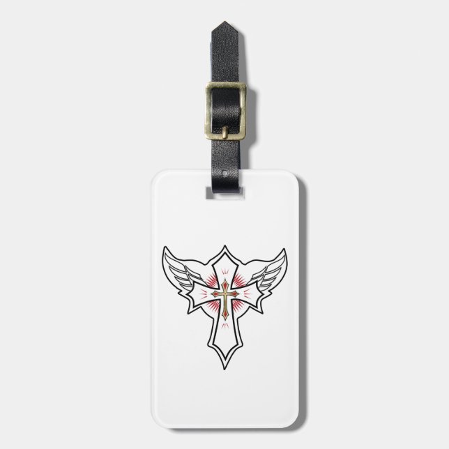 Christian cross luggage tag (Front Vertical)