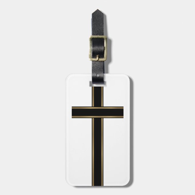 Christian cross luggage tag (Front Vertical)