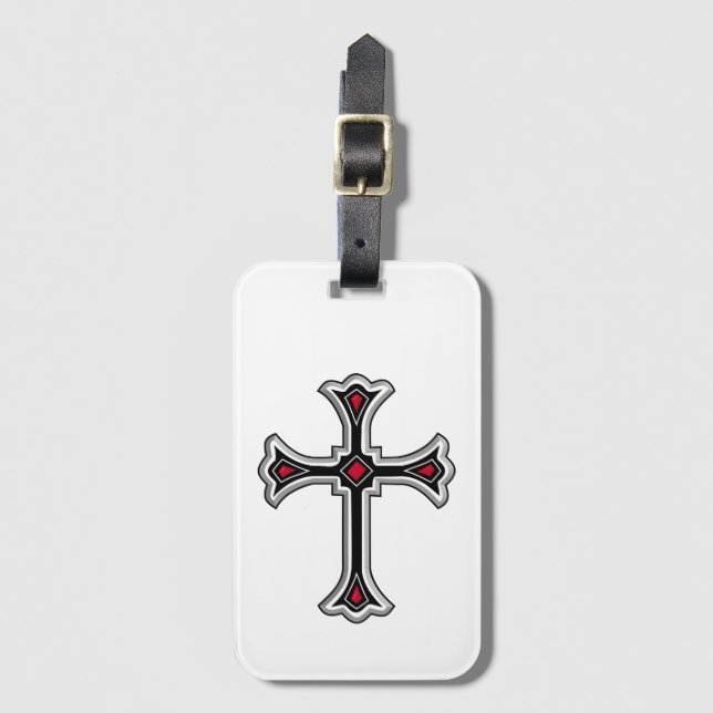 Christian cross luggage tag (Front Vertical)