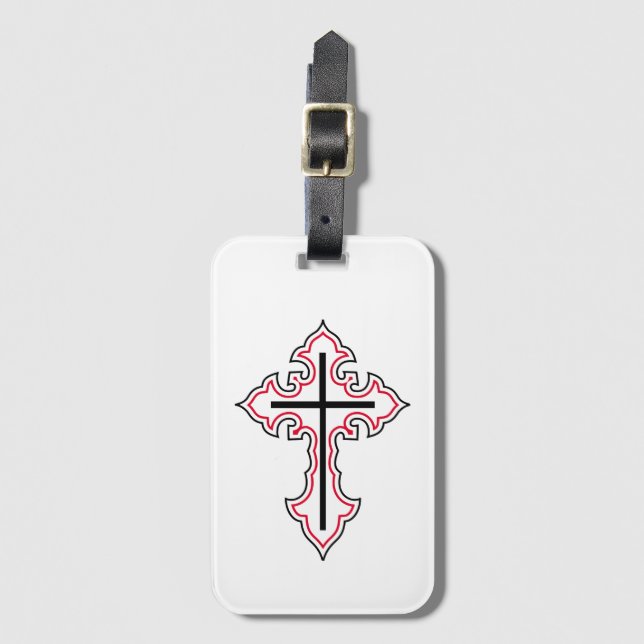 Christian cross luggage tag (Front Vertical)