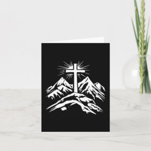 Christian Cross Mountains Religious Card