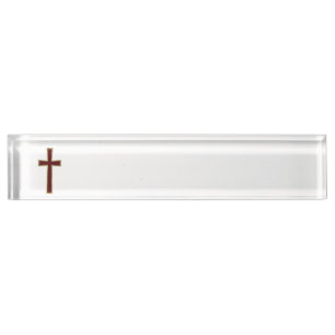 Christian cross nameplate