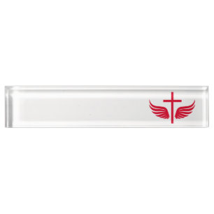 Christian cross nameplate