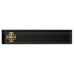 Christian cross nameplate