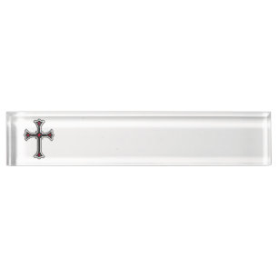 Christian cross nameplate