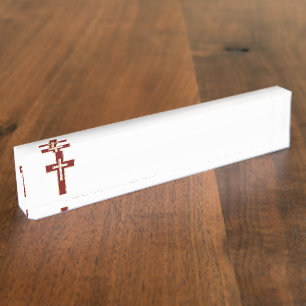 Christian cross nameplate