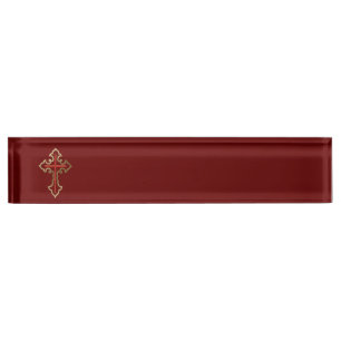 Christian cross nameplate