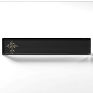 Christian cross nameplate