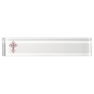 Christian cross nameplate