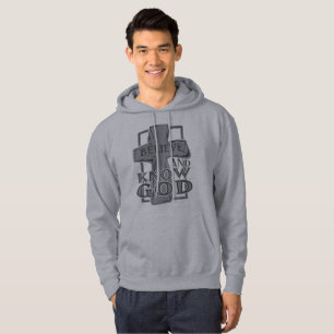 Christian Cross of Christ in Stone Grey  Hoodie