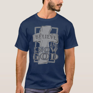 Christian Cross of Christ in Stone Grey T-Shirt