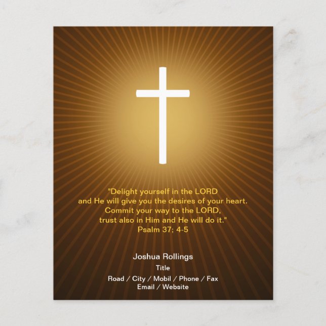 Christian Cross on blue background Flyer (Front)