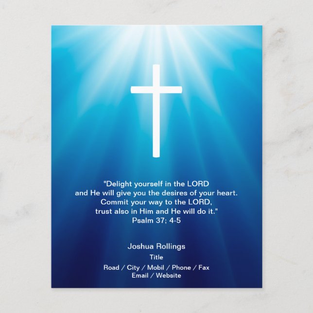 Christian Cross on blue background Flyer (Front)