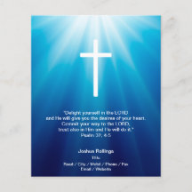 Christian Cross on blue background