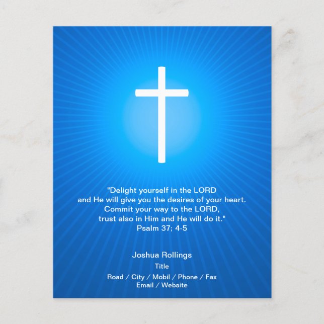 Christian Cross on blue background Flyer (Front)