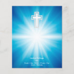 Christian Cross on blue background Flyer<br><div class="desc">Christian flyers for pastors,  ministers,  priests,  etc. Text can be changed and customised to your personal needs.</div>