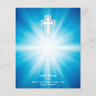 Christian Cross on blue background Flyer