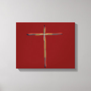 Christian Cross on Bright Red  Canvas Print
