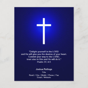 Christian Cross on dark blue background Flyer