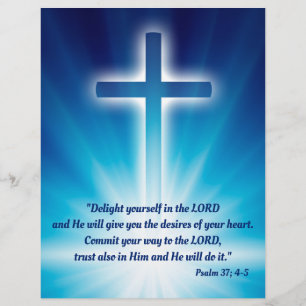 Christian Cross on glowing blue background Flyer