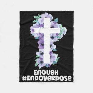 Christian Cross Overdose Purple Ribbon Overdose Aw Fleece Blanket