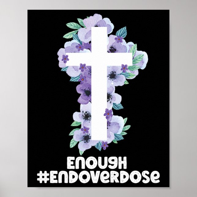 christian cross overdose Purple Ribbon Overdose Aw Poster (Front)
