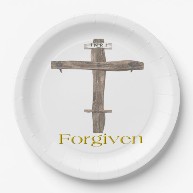 christian cross paper plate (Front)