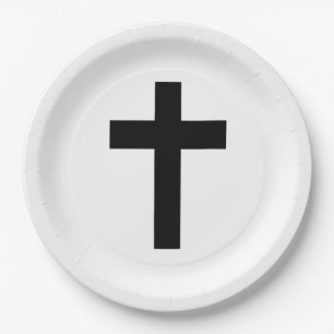 Christian Cross Paper Plate