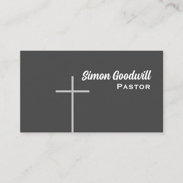 Christian Cross Pastor Business Cards (Front)