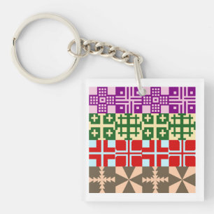 Christian Cross Pattern 1 Key Ring