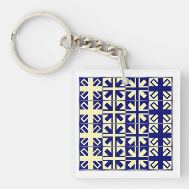 Christian Cross Pattern 2 Key Ring (Front)