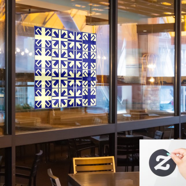 Christian Cross Pattern 2 Window Cling (Restaurant Window)