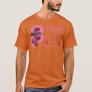 Christian Cross Pink Ribbon Sunflower Breast Cance T-Shirt