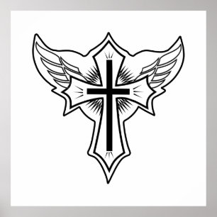 Christian cross poster