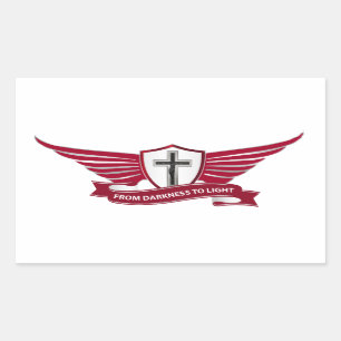 Christian cross rectangular sticker