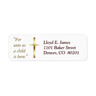 Christian Cross Return Address Label