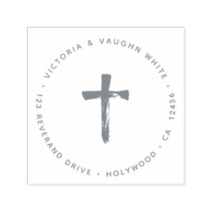 Christian Cross Return Address Religion Jesus Self-inking Stamp