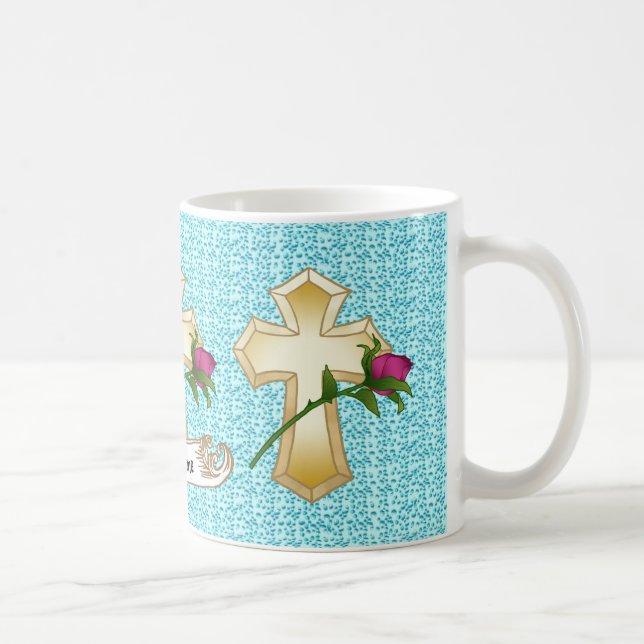 Christian Cross Rose   Coffee Mug (Right)