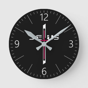 Christian cross round clock