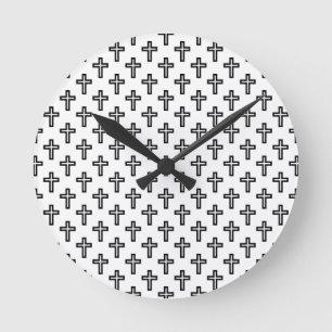 Christian Cross Round Clock
