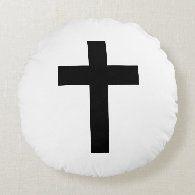 Christian Cross Round Cushion (Front)