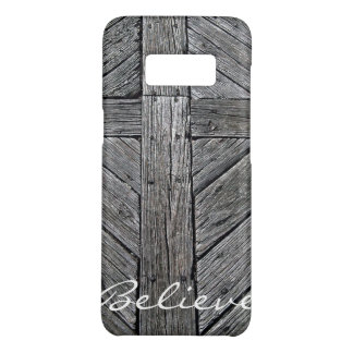 Christian cross rustic wood monogram Case-Mate samsung galaxy s8 case