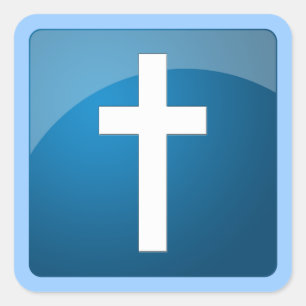 Christian Cross Square Sticker