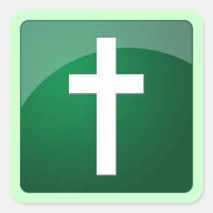 Christian Cross Square Sticker